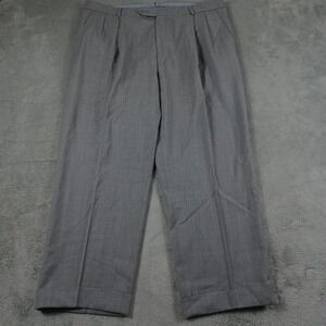Ballin Pants Mens 36x27 Gray Wool Pleated‎ Super 120s Professional Business